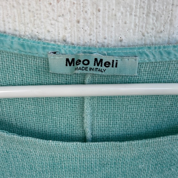 Meo Meli Linen Italian Teal Tunic Oversized Top sz L - Picture 3 of 6